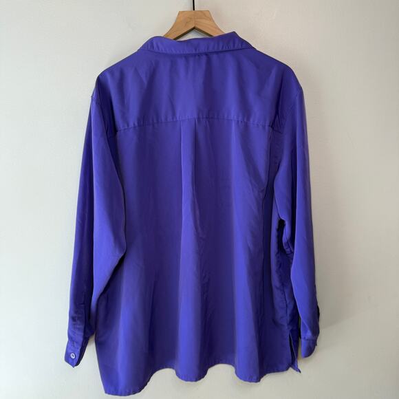 Jaclyn Smith Plus Women's Long Sleeve Button Blouse Purple Size 24W - Picture 6 of 8